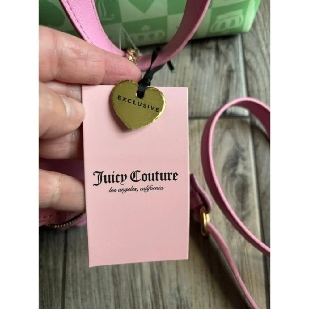 Juicy Couture Sweet Break Time Mini Bag Retro Green Pink Heart Y2K Coquette New‎